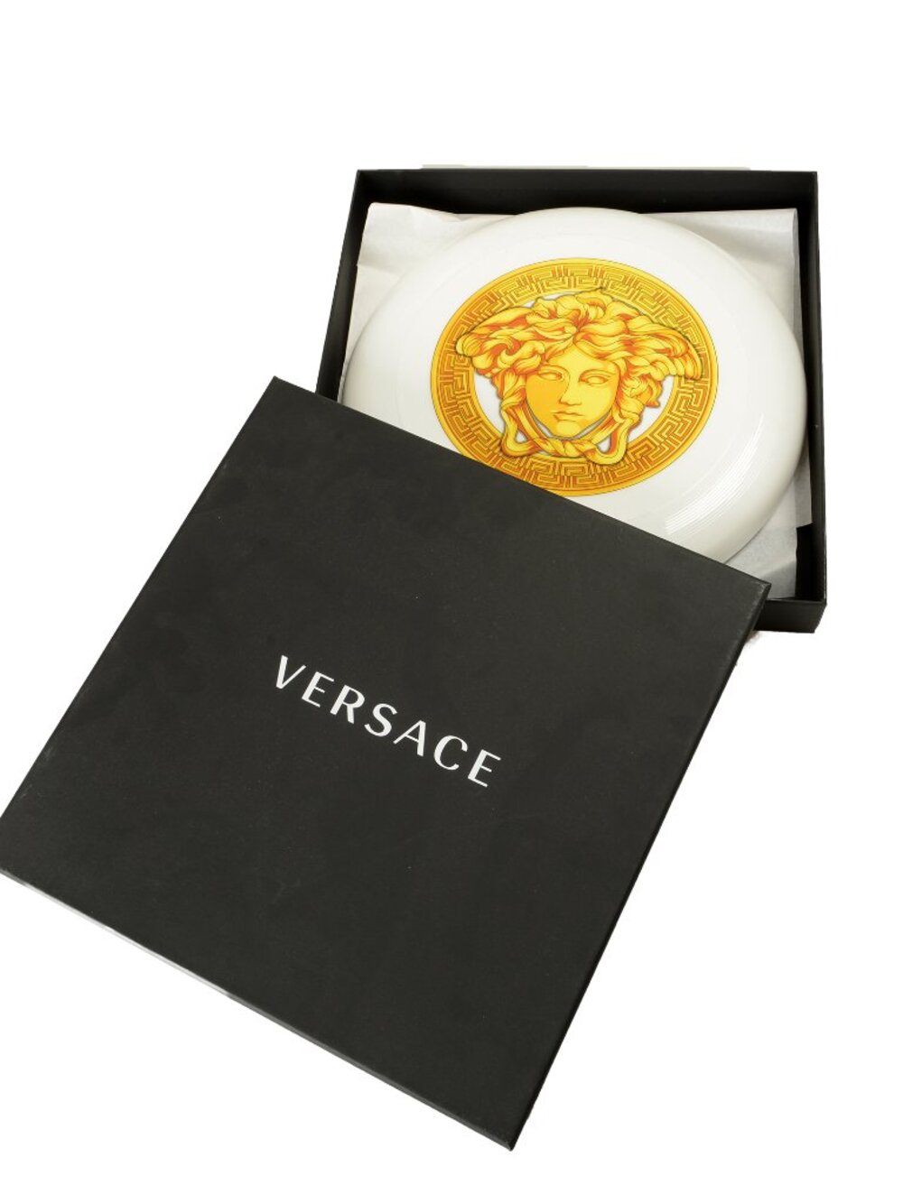 VERSACE Medusa Frisbee Plastic White/Yellow ZFRI00001 New Sealed Genuine Rare